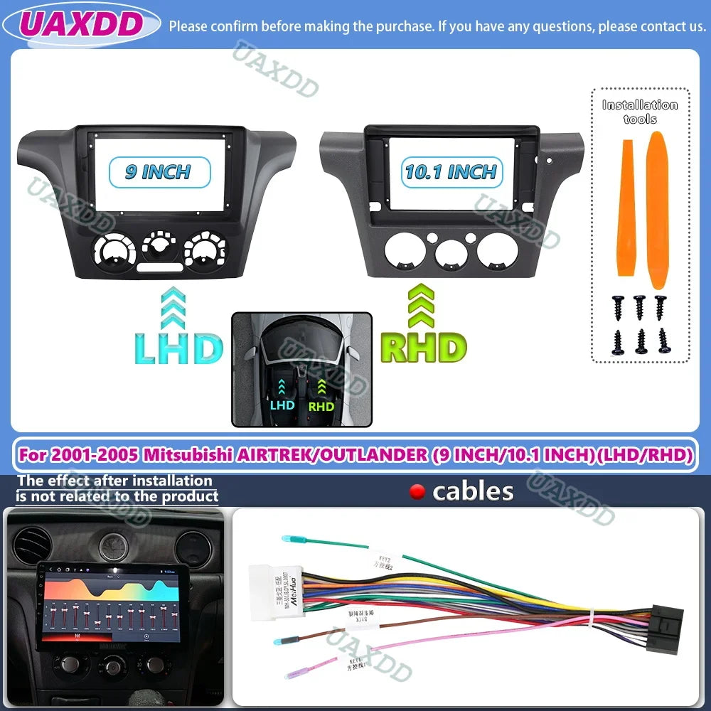 9 or 10 Inch Car Radio Player Frame For Airtrek Outlander CU Navigation Fascia Panel 2 Din