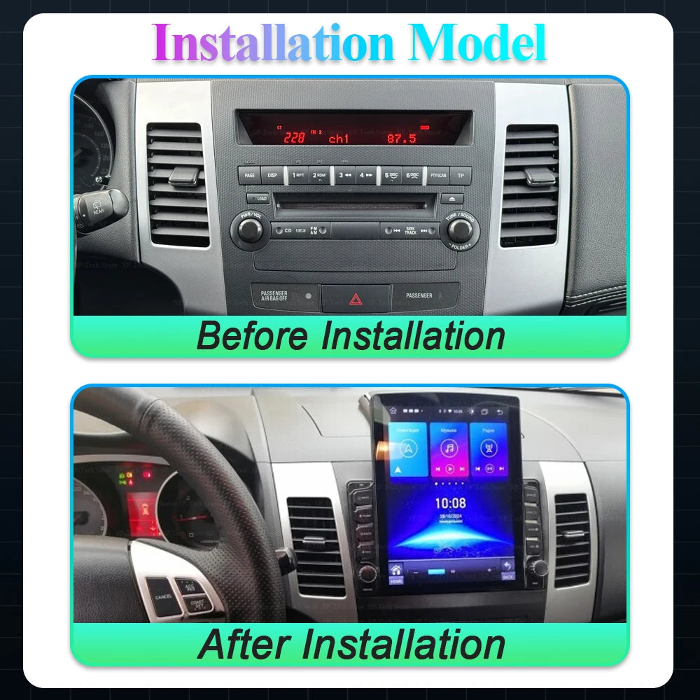 Car Radio For Mitsubishi Outlander 2 Cw0w 2005 - 2013 For Citroen C-crosser 1 2007 - 2013  | AUTOKITSHOP