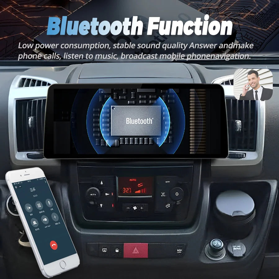 12.3inch 1920*720 Screen Radio Car Video Player Stereo For FIAT Ducato 2006-2017 Android 1
