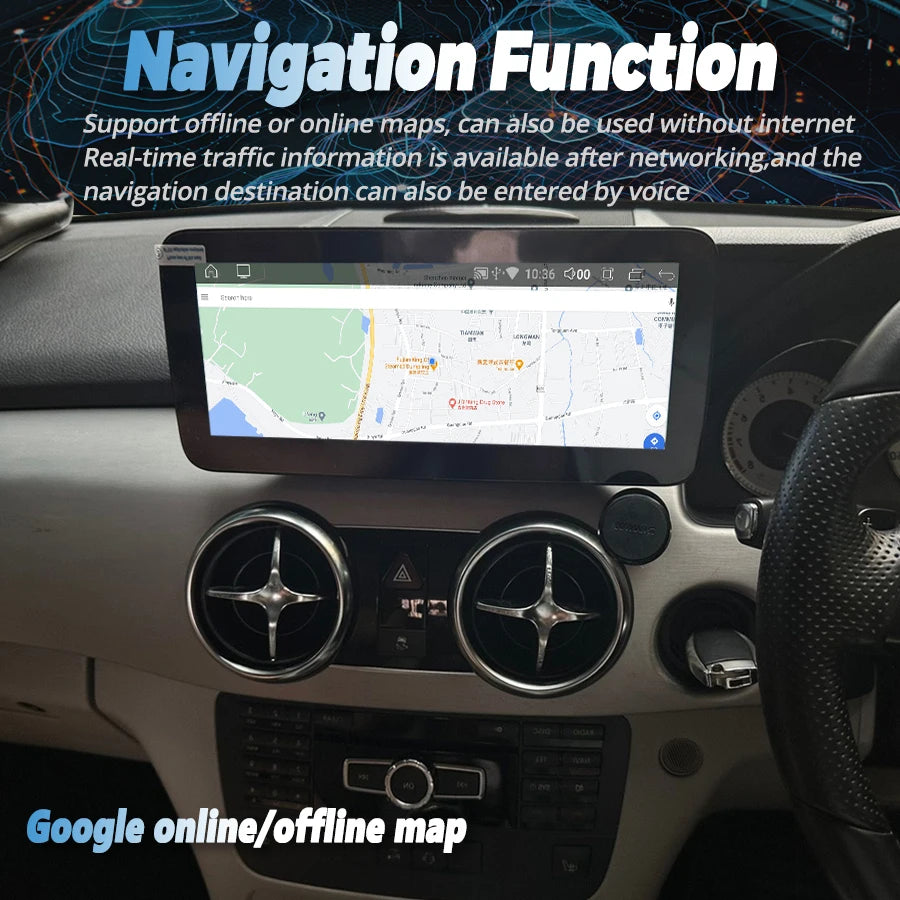 Android 14 RHD Car Radio Stereo For Mercedes Benz GLK Class X204 2009-2015 4G WIFI Bluetoo