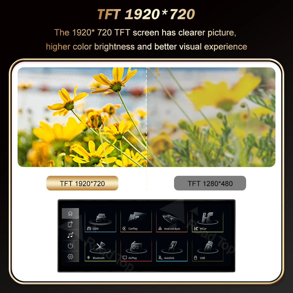 12.3 inch RoadTop Wireless CarPlay Multimedia Ultra-thin Screen Android Auto Airplay Autol