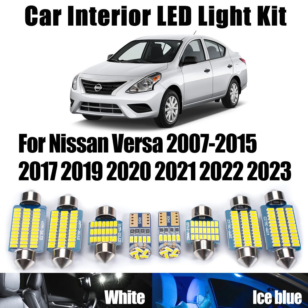 LED Interior Light Kit for Nissan Versa 2007-2015 - Canbus Dome Map Door Trunk Bulbs | AUTOKITSHOP
