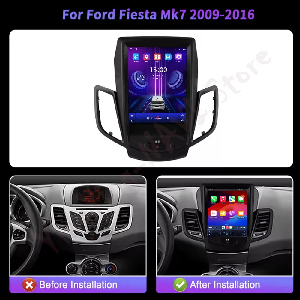 Android 16 For Ford Fiesta MK7 2009-2016 Carplay Car Radio Multimedia Player Navigation In