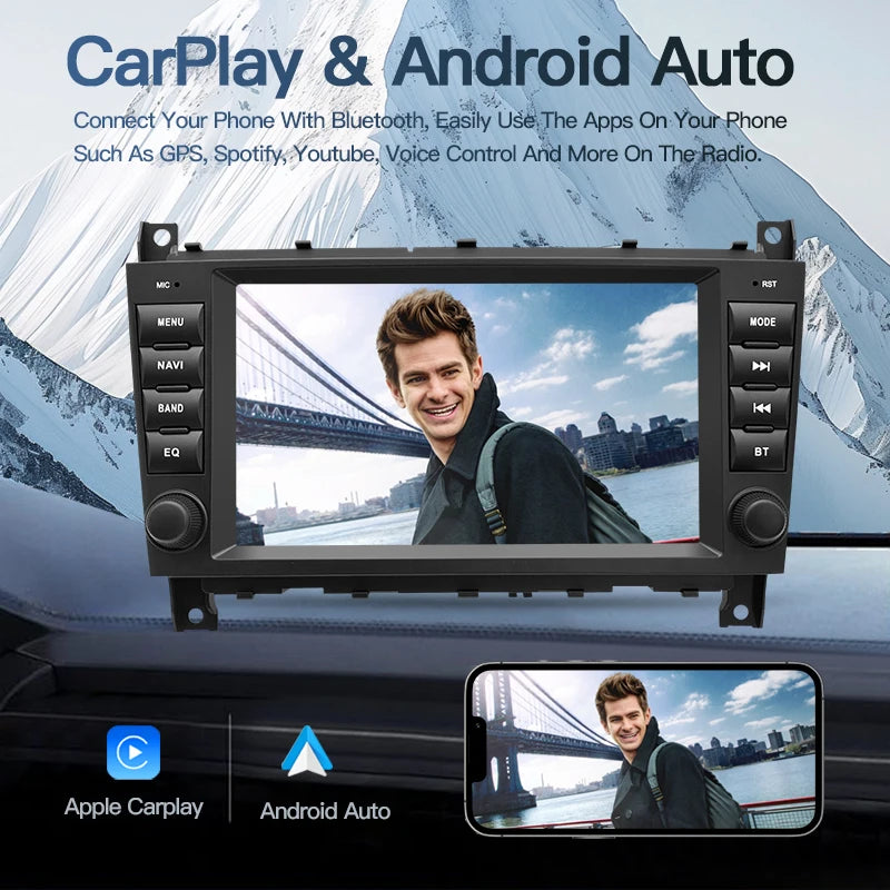SZLELV 8inch Android Auto Car Radio For Mercedes Benz CLC Class W203 CLK W209 Multimedia P