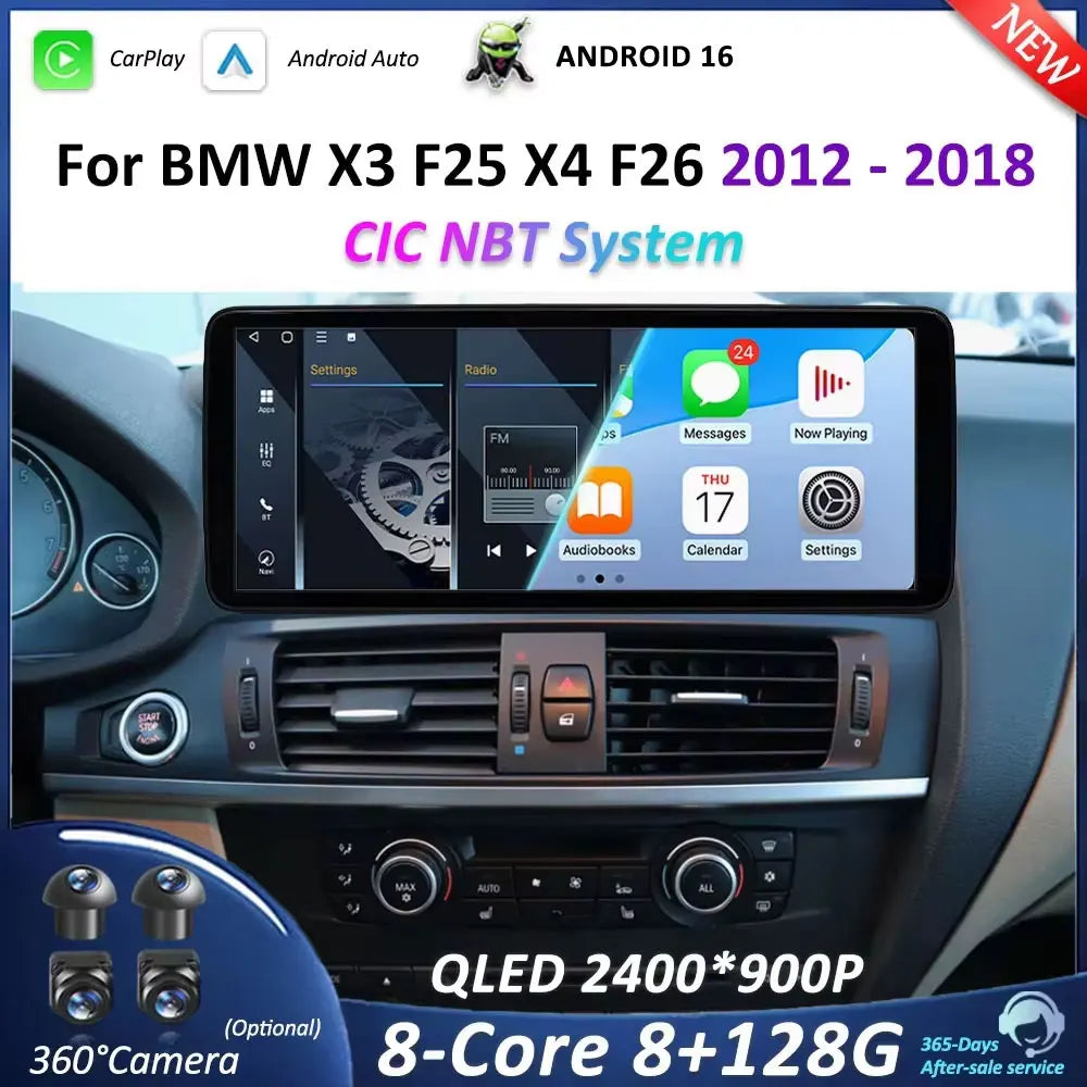 Android 16 12.3 inch Car Radio Multimedia Player 4G for BMW X3 F25 X4 F26 2012 - 2018 CIC