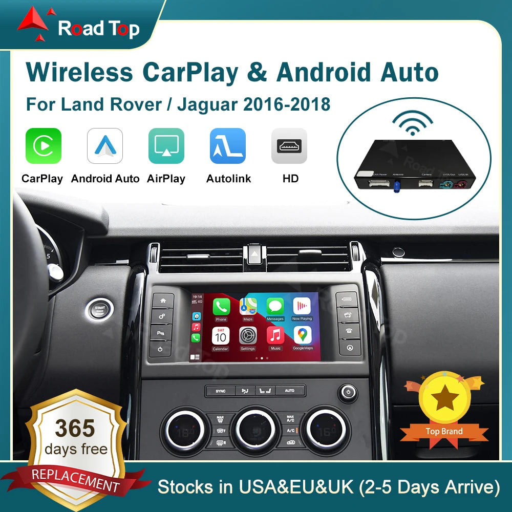 RoadTop Wireless Carplay Android Auto Mirror Link AirPlay Ai Box For Land Rover Jaguar Ran