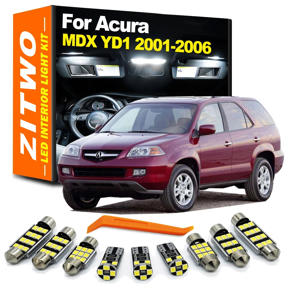 ZiTWO 21Pcs LED Bulb Interior Reading Trunk Door Foot License Plate Light Kit For Acura MDX YD1 2001 2002 2003 2004 2005 2006