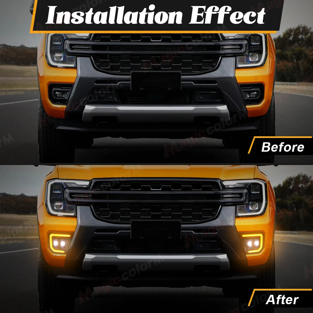 DRL For Ford Ranger Tremor Wildtrak 2022 2023 2024 LED Daytime Running Lights Car Fog Lamp | AUTOKITSHOP