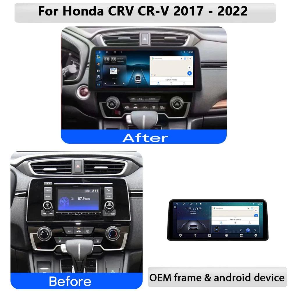 12.3" Android 16 For Honda CRV CR-V 2017 - 2022 Navigation Carplay Car Radio Multimedia Vi