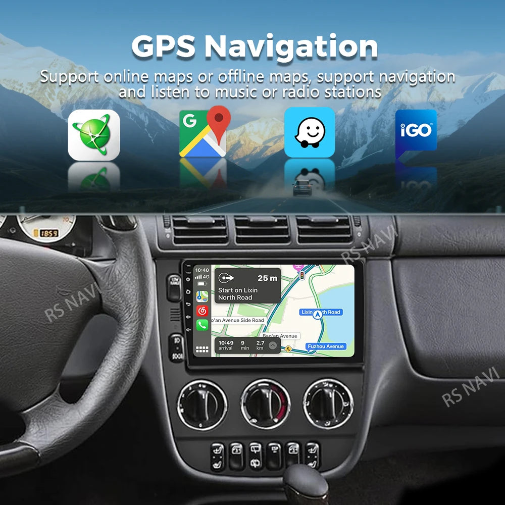 Android 16 For Benz M-Class W163 ML320 2003 - 2005 2K QLED Android Car Radio Multimedia Vi