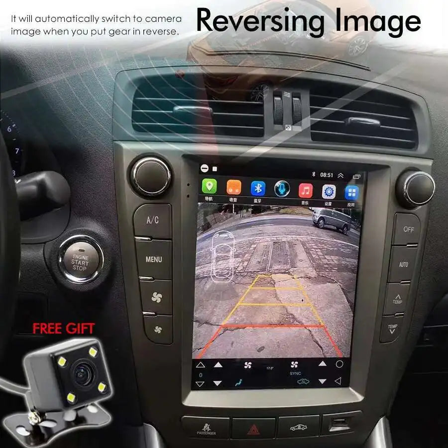 Navirider Vertical Screen Android 14 Car Radio For LEXUS IS IS250 IS300 IS350 GPS 10.4inch