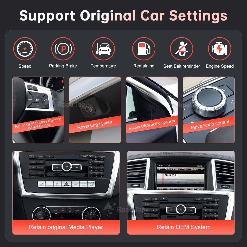 1920*720 Wireless CarPlay Android Auto Multimedia Display Screen for Mercedes-Benz ML GL W | AUTOKITSHOP