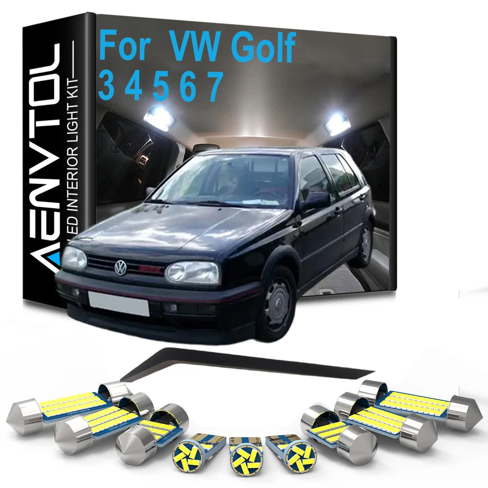 Full LED Interior Foot Light Luggage Bulb Kit For VW Volkswagen Golf 3 4 5 6 7 MK3 MK4 MK5