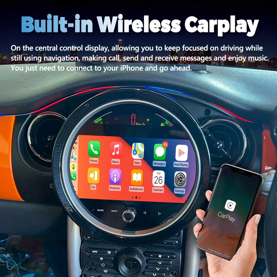 9" Android 15 Multimedia Video Player Stereo Car GPS Navigation Wireless Carplay Auto For
