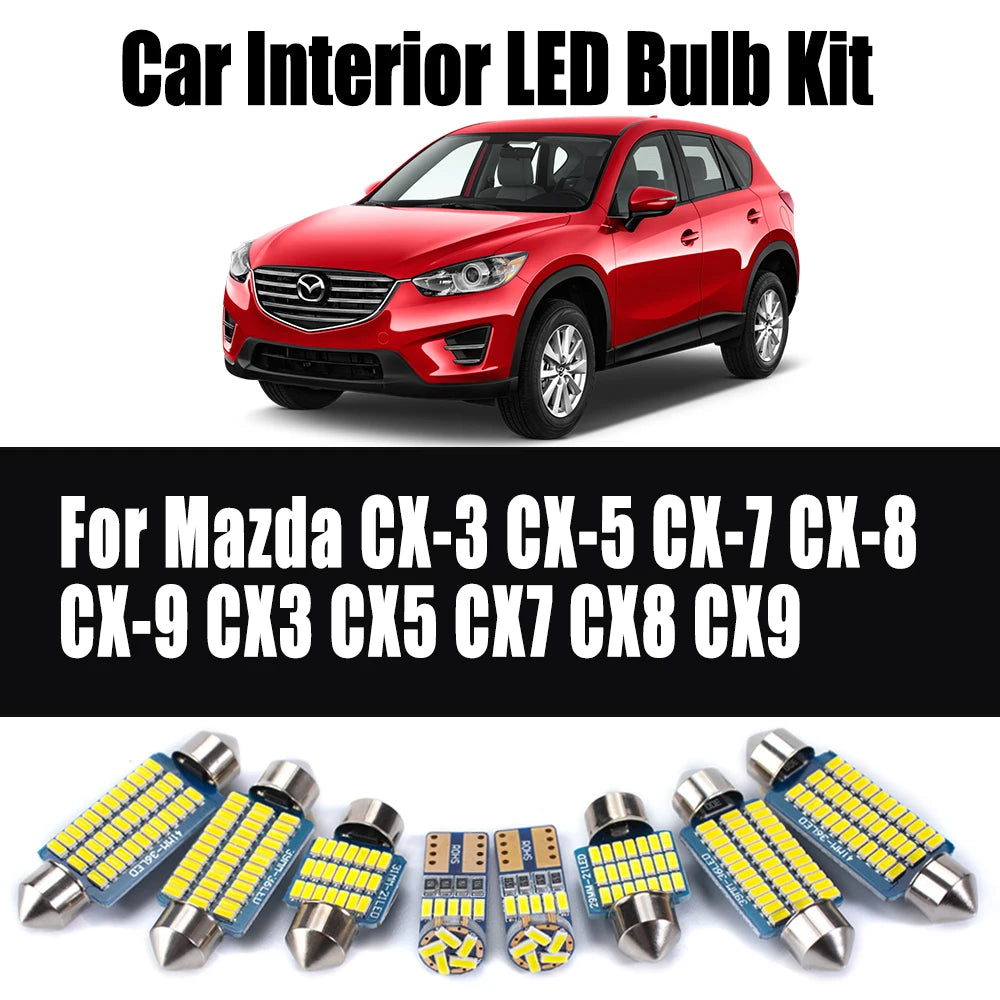LED Interior Light Kit for Mazda CX-3 CX-5 CX-7 CX-8 CX-9 CX3 CX5 CX7 CX8 CX9 Car Accessories - Canbus Error-Free Bul...
