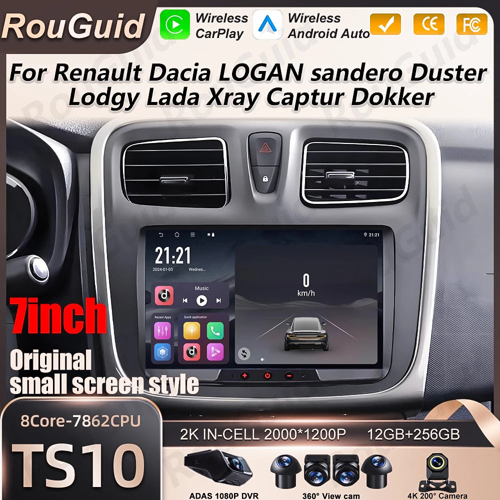 Car Radio Carplay For Renault Dacia LOGAN Sandero Duster Lodgy Lada Xray Captur Dokker Aut | AUTOKITSHOP