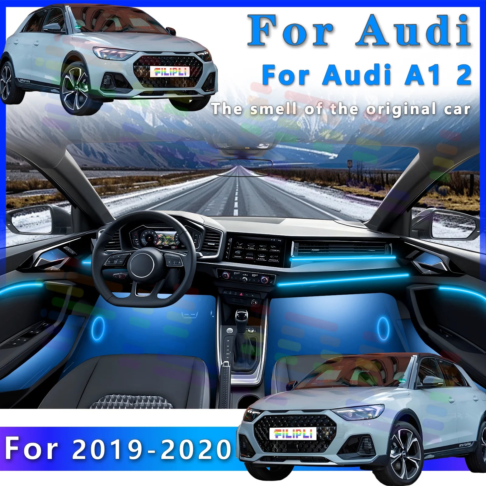 RGB - Ambient Light - for Audi A1 2019-2020 - App Control - Car Interior Lighting | AUTOKITSHOP