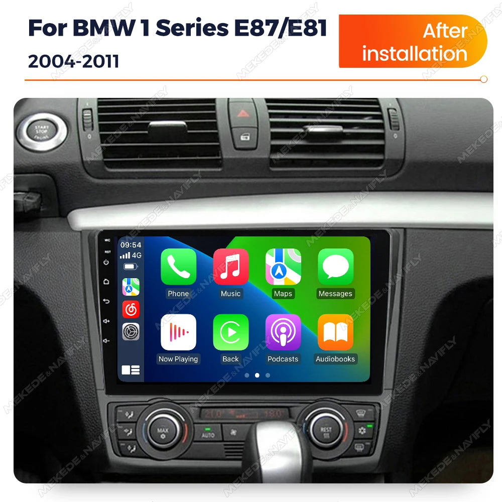 Car intelligent system GPS Carplay+Auto For BMW 1 Series E81 E82 E88 bmw E87 2004 - 2011 A