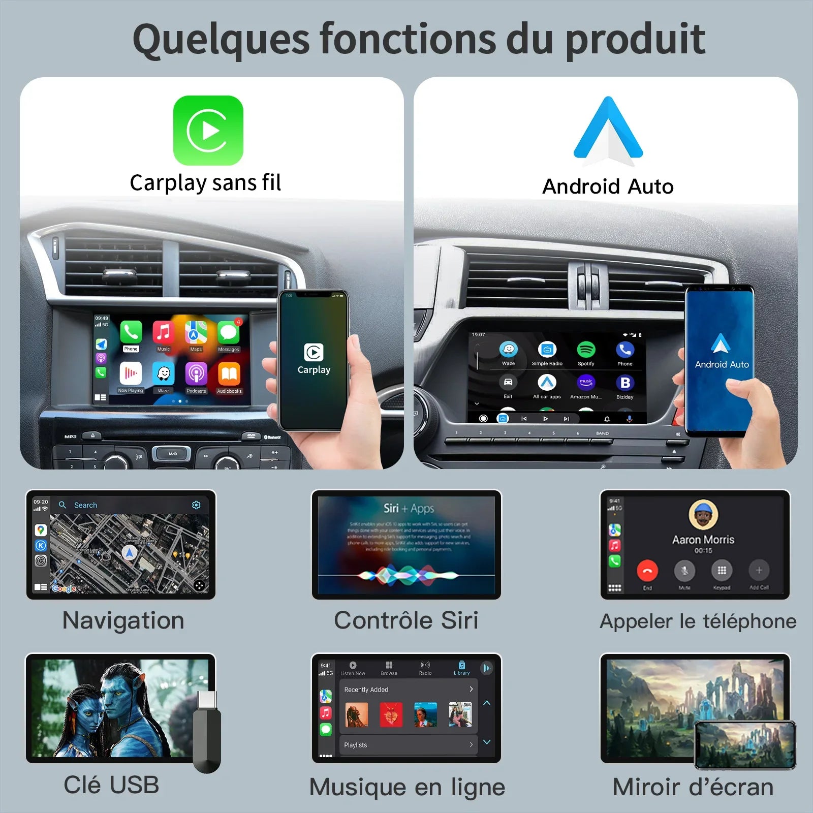 Wireless Carplay adapter Android Auto module For Peugeot Citroen SMEG MRN 208 308 508 3008 | AUTOKITSHOP