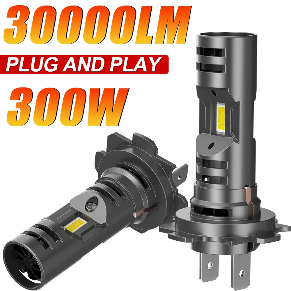 300W Mini H7 LED Headlight Bulb Wireless Super Bright Car Headlamp Auto Diode Lamp Plug&pl