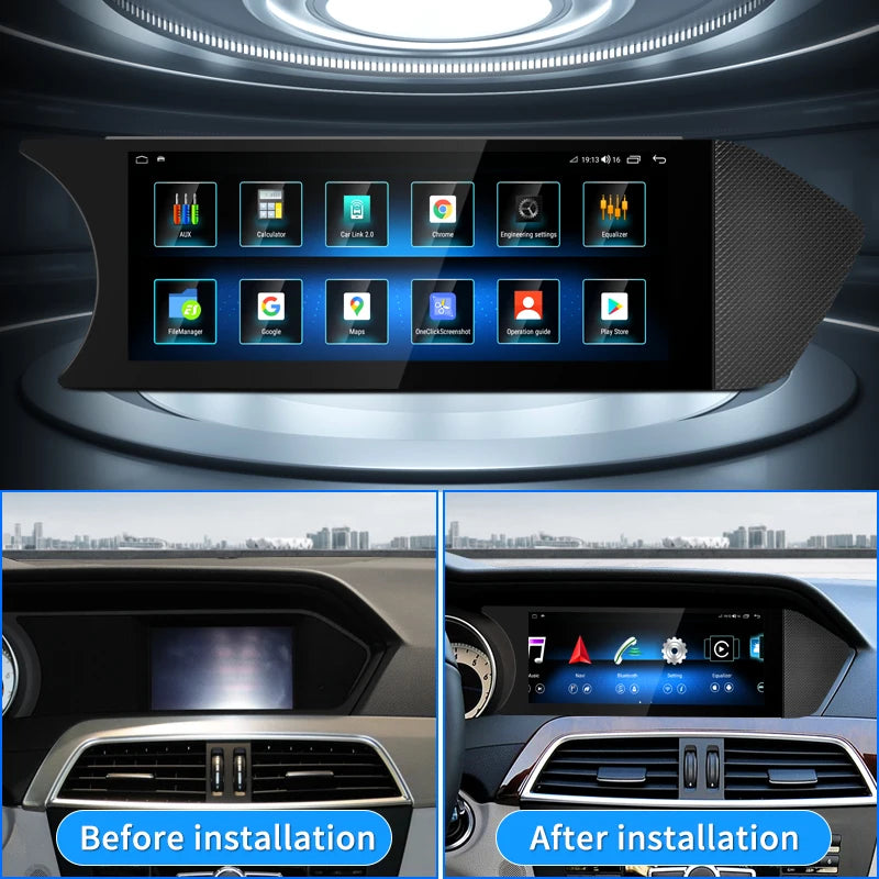 For Mercedes Benz C Class W204 S204 2011-2014 NTG4.5 8.8 inch Screen Android14 Auto Radio