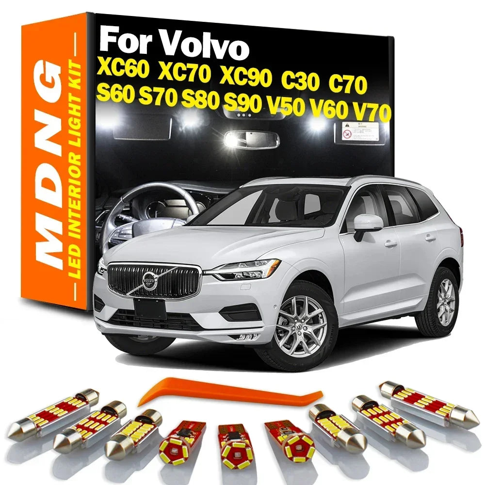LED Interior Light Kit for Volvo C30 C70 S60 S70 S80 S90 V50 V60 V70 XC60 XC70 XC90 Car Accessories - Canbus Error-Fr...