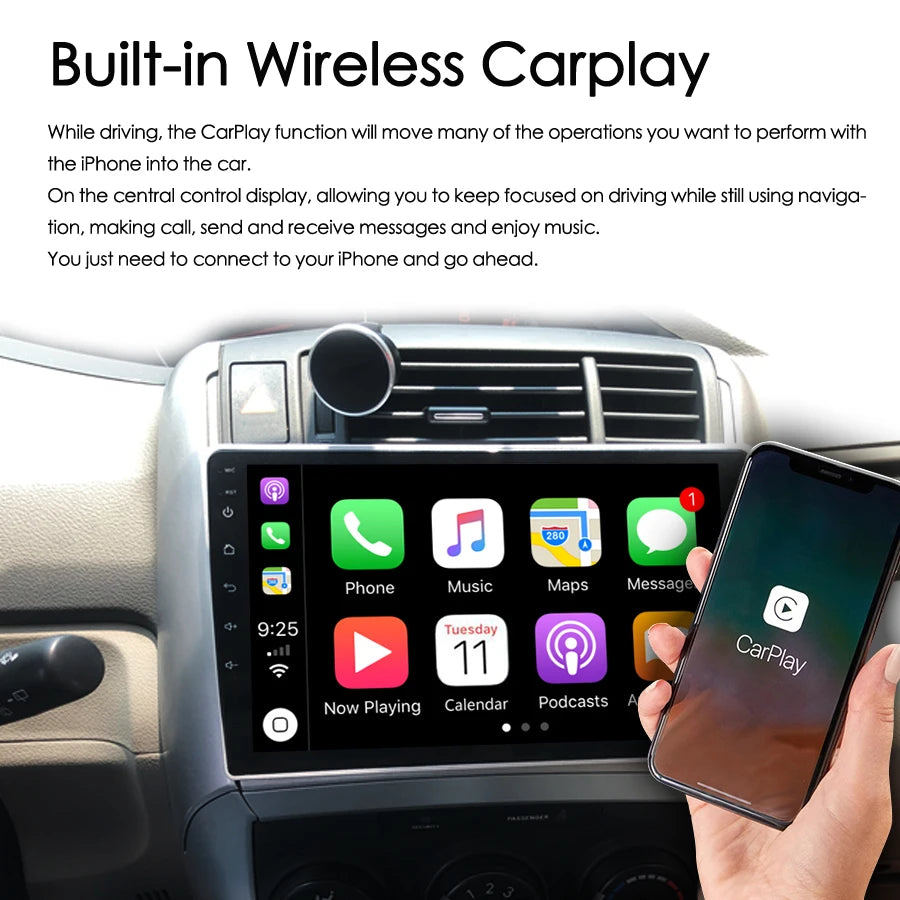 128GB Car Radio Android 14 Touch Screen Multimedia Video Player For Toyota Verso 2010 2011