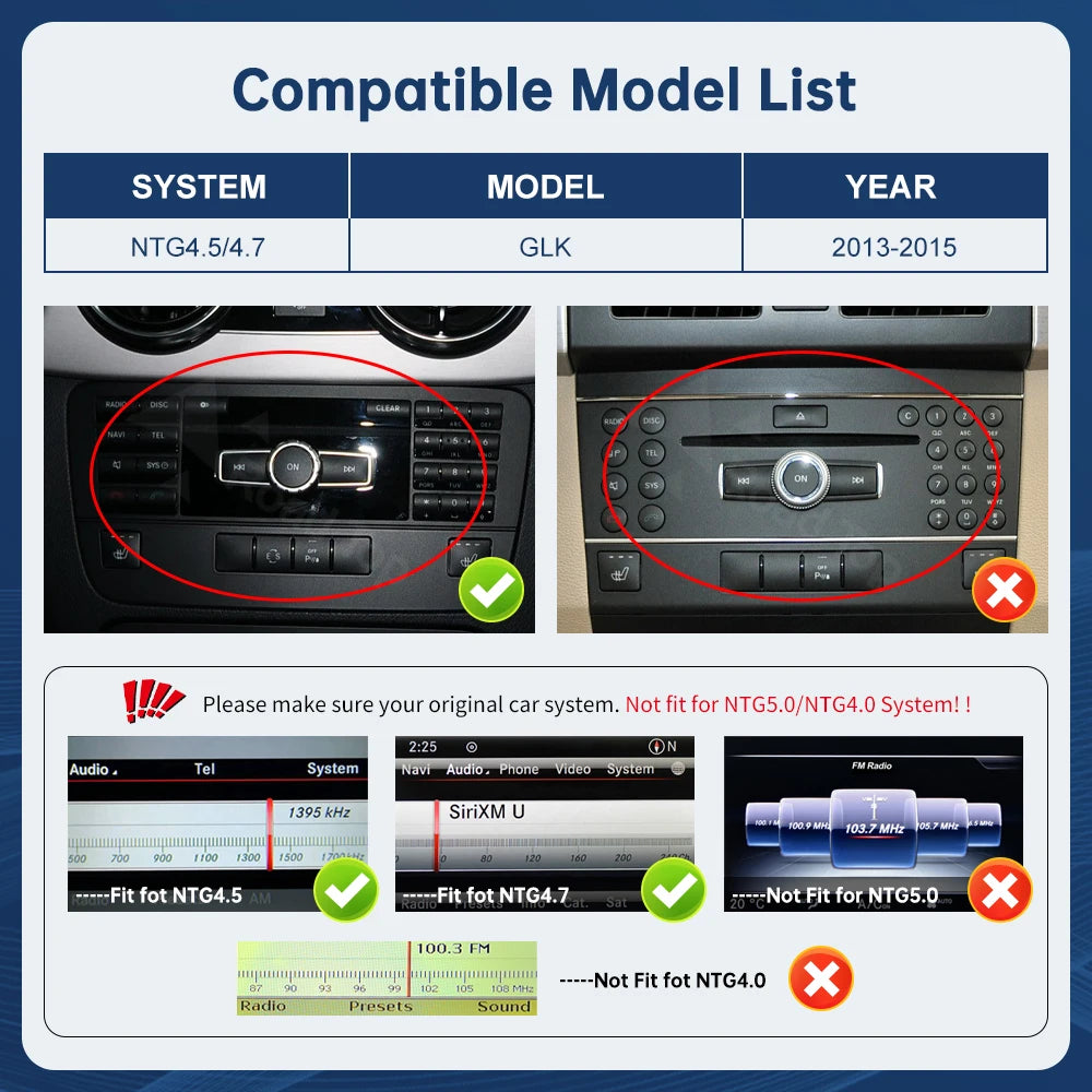 Road Top 12.3''Multimedia Display For Benz GLK 2013-2015 NTG4.5 LHD Touch Screen Wireless  | AUTOKITSHOP