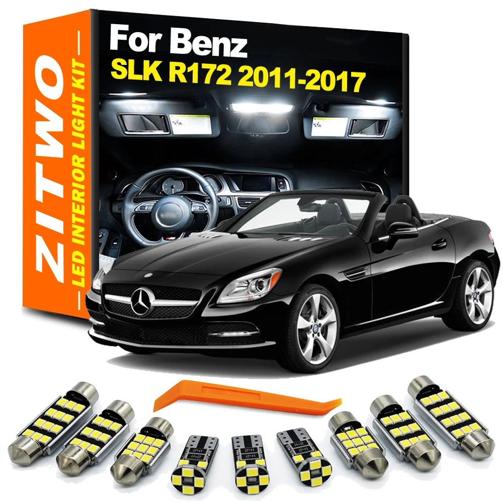 10Pcs LED Interior Door Foot Light Kit  For Mercedes Benz SLK Class R172 SLK200 SLK250 SLK350 2011 2012 2013 2014 2015 2016 2017