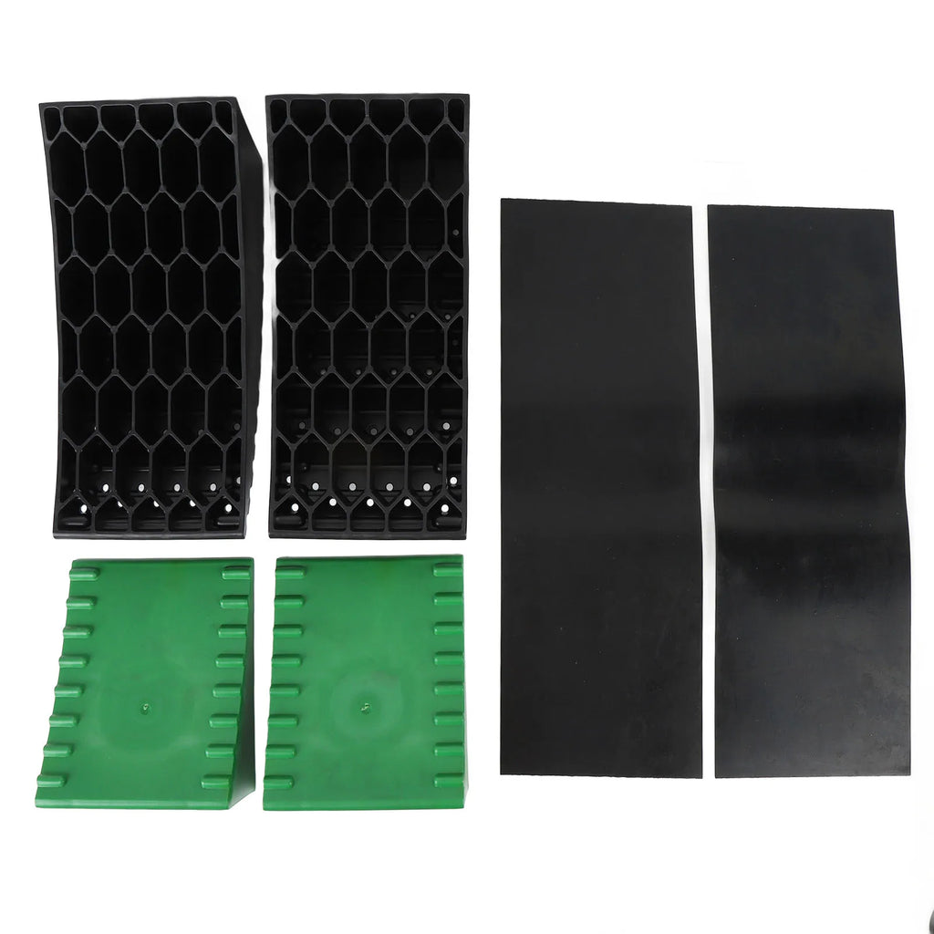 6Pcs Curved Leveling Block 35000lb Load Capacity Portable RV Curved Leveler with Anti Slip Pads  - Automotive LED Light