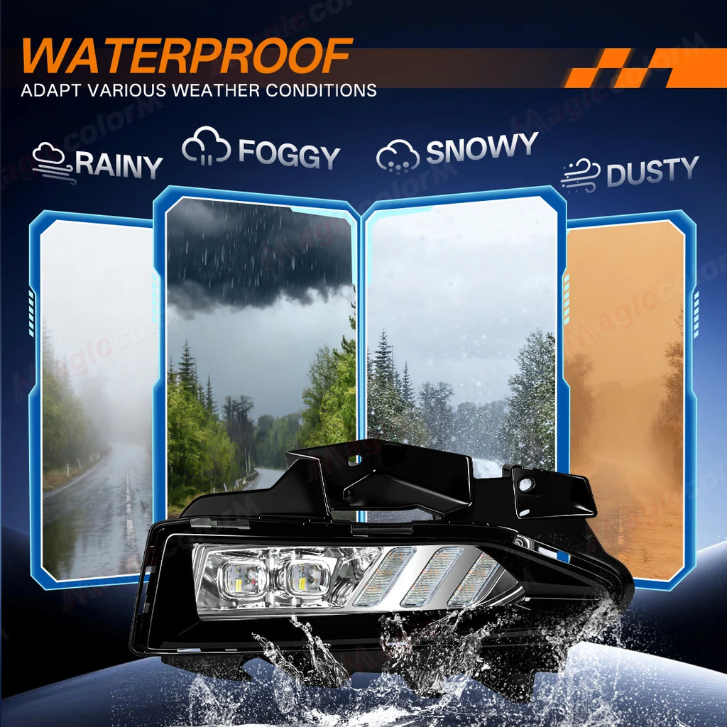 LED Daytime Running Lights For Nissan VERSA 2023 2024 2025 DRL Fog Lamps Front Bumper Whit | AUTOKITSHOP