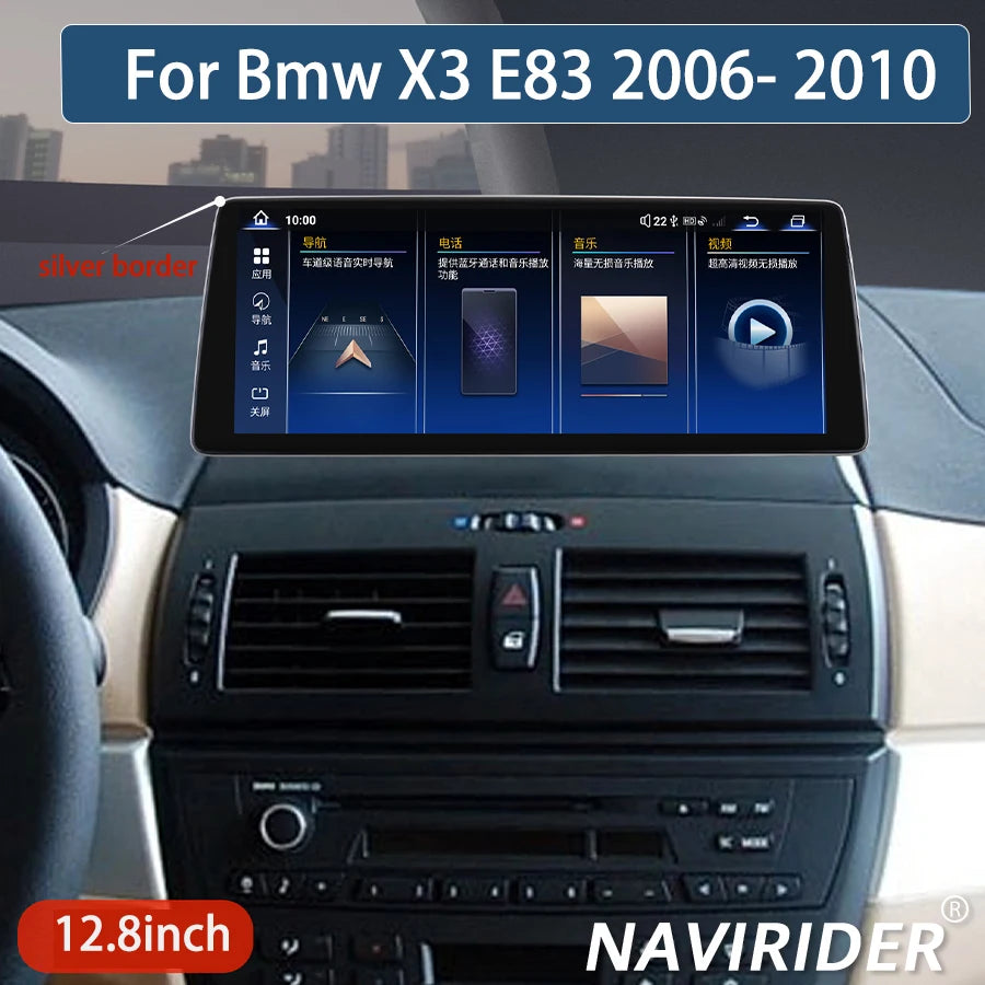 Navi 12.8inch Qled Screen For Bmw X3 E83 2006- 2010 DSP RadioAndroid 14 256GB CarPlay Ster