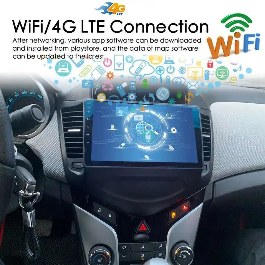 Car Radio For Chevrolet Cruze J300 2008-2014 Android 15 AI Voice GPS Navigation Multimedia
