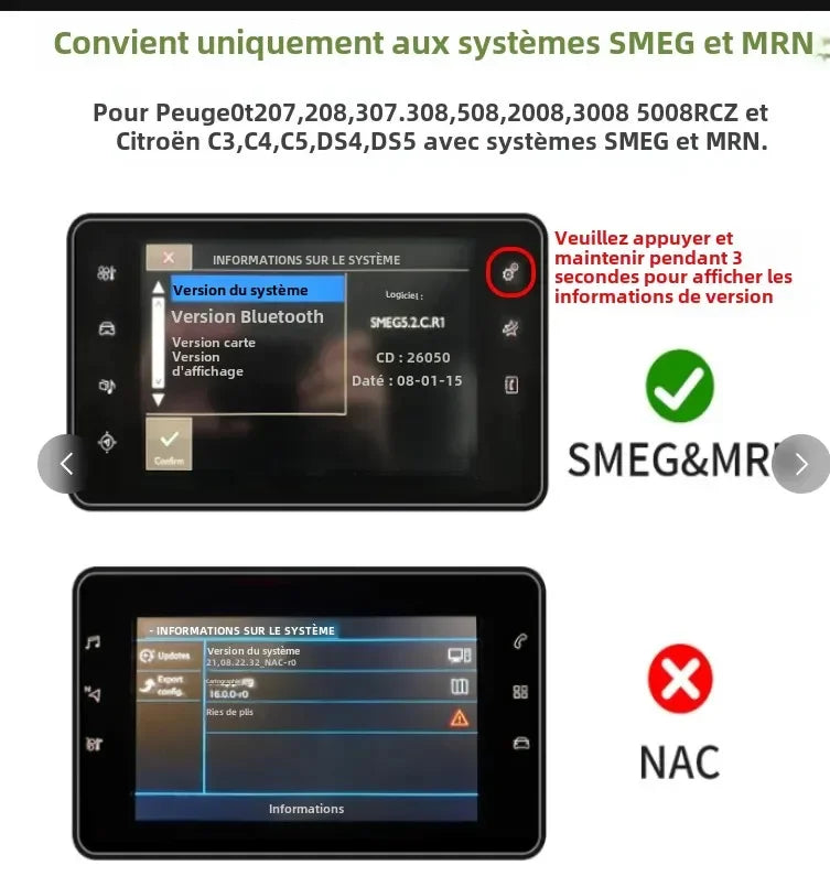 Wireless Carplay Android Auto Fits For Peugeot&Citroren SMEG&MRN 208 308 508 3008&C4 DS3 D | AUTOKITSHOP