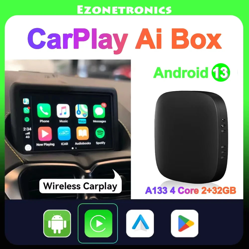 Wireless CarPlay Ai Box Android auto Tv Box For Youtube Netflix For VW CC Golf R Fox GTI P