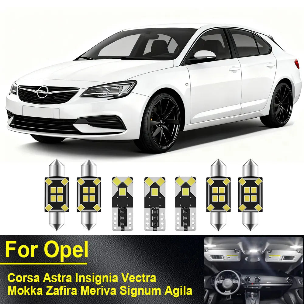 LED Interior Light Kit for Opel Vauxhall Astra G H J K Corsa D E Insignia Vectra Zafira A B C Mokka Meriva Signum Agi...