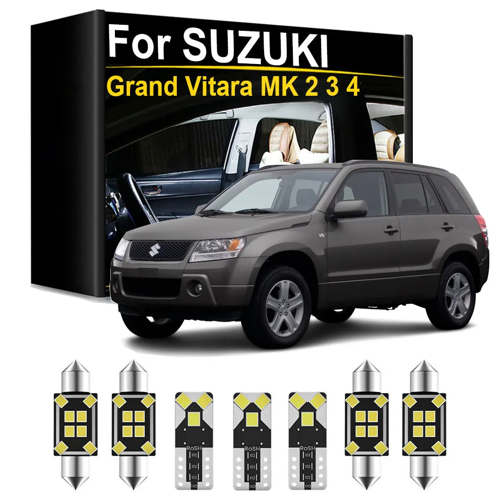 LED Interior Light Kit for Suzuki Vitara Grand Vitara MK 2 3 4 Xl7 1999- 2011 - Canbus Dome Map Door Trunk Bulbs | AU...