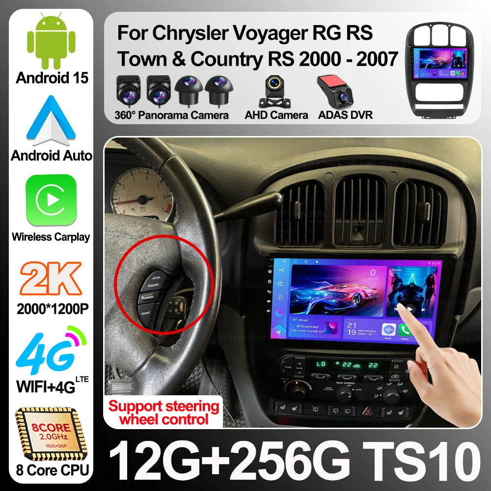 Android 16 For Chrysler Voyager Rg Rs Town & Country Rs 2000-2007 Car Radio Auto Multimedi | AUTOKITSHOP