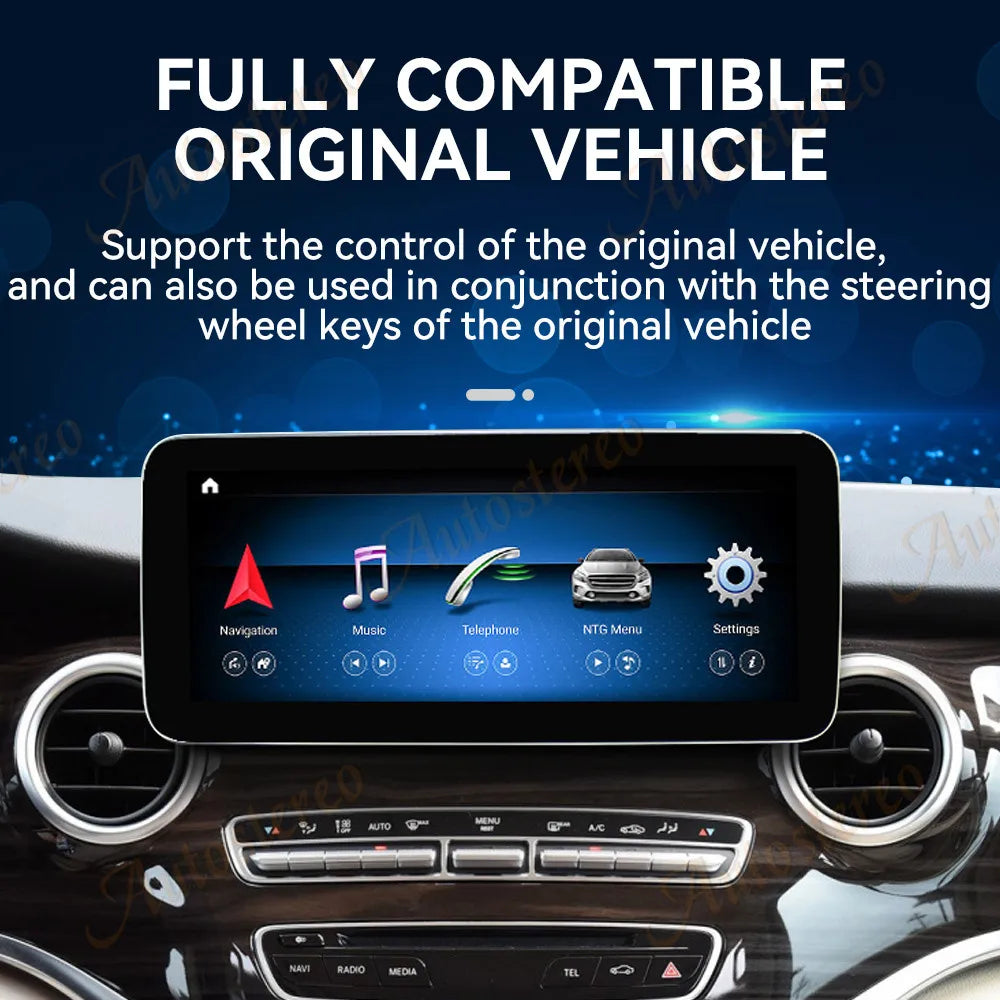 Carplay Android 13 12.3 Auto Stereo For Mercedes Benz V Class W447 2015-2019 Car GPS Navig