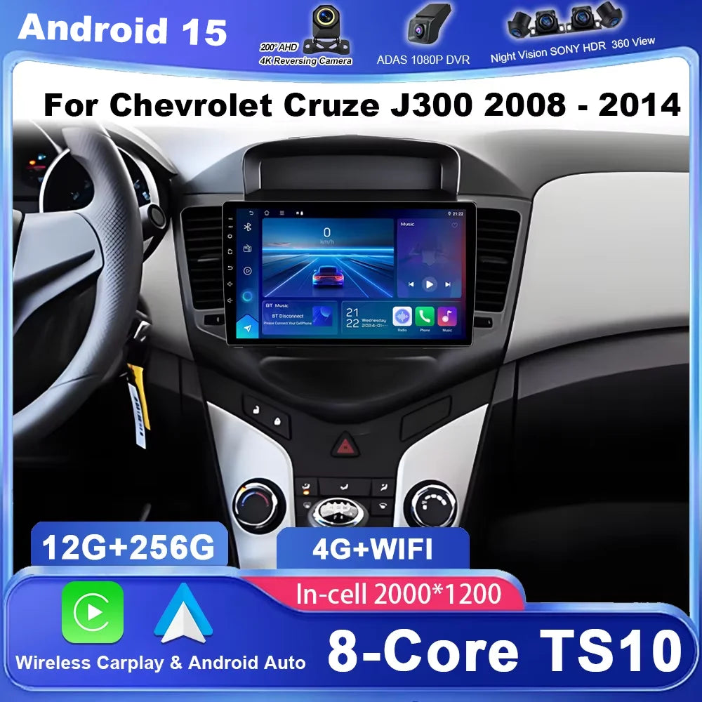 Car Android For Chevrolet Cruze J300 2008 - 2014 Auto Radio Video Player Navigation stereo