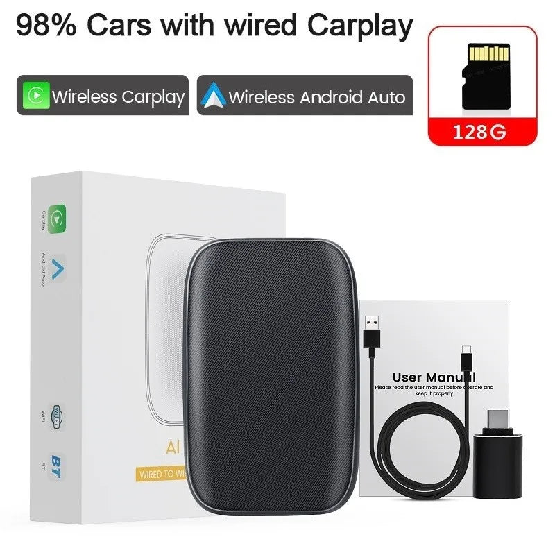 MINI Ai Box for Wireless CarPlay Android Auto Netflix YouTube for Maserati Ghibli Levante  | AUTOKITSHOP