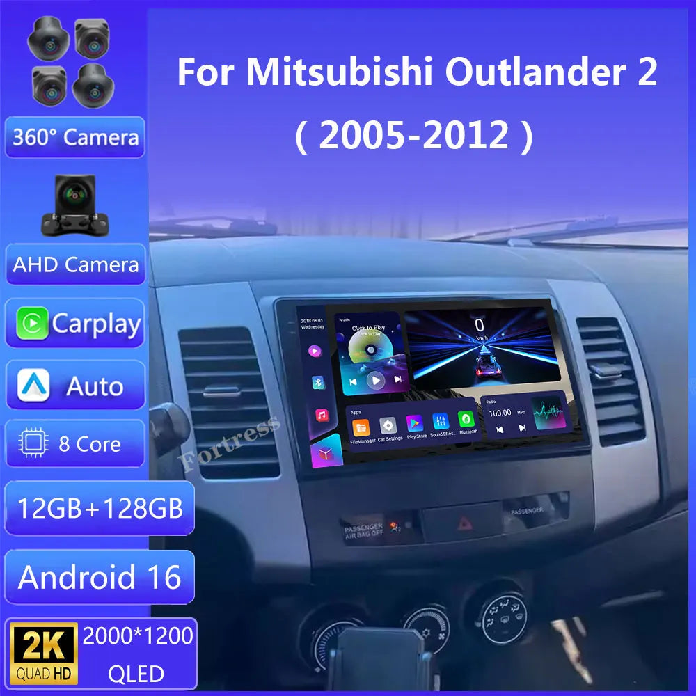 Android 16 For Mitsubishi Outlander xl 2 2005-2012 For Citroen C-Crosser For Peugeot 4007