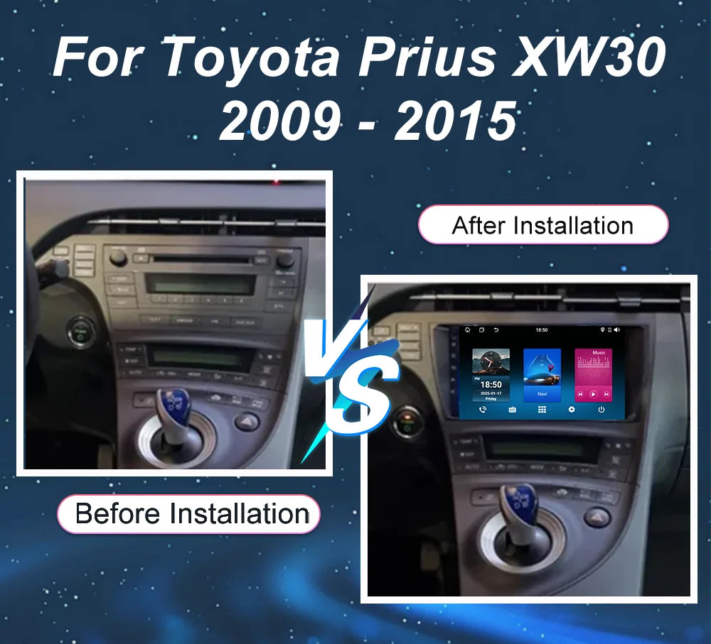 Car Android 14 For Toyota Prius XW30 2009 - 2015 Auto Radio GPS Navigation Carplay Wirerle