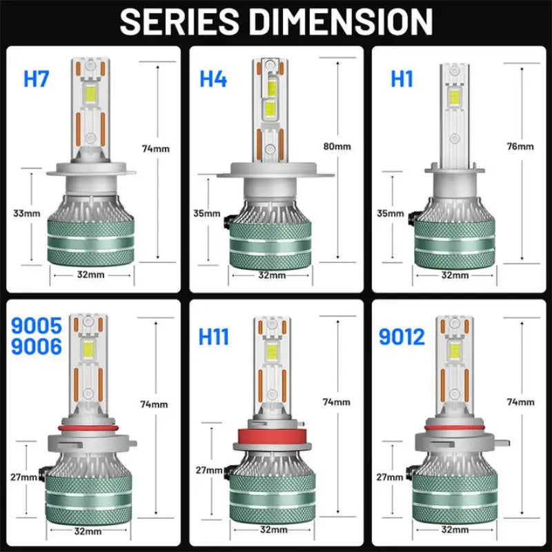 3000000LM K5C H7 LED 2800W Headlight H4 H11 H3 H8 H1 9005 9006 HB3 HB4 9012 HIR2 H9 Turbo
