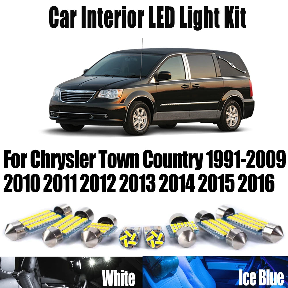 LED Interior Light Kit for Chrysler Town Country 1991-2009 - Canbus Dome Map Door Trunk Bulbs | AUTOKITSHOP
