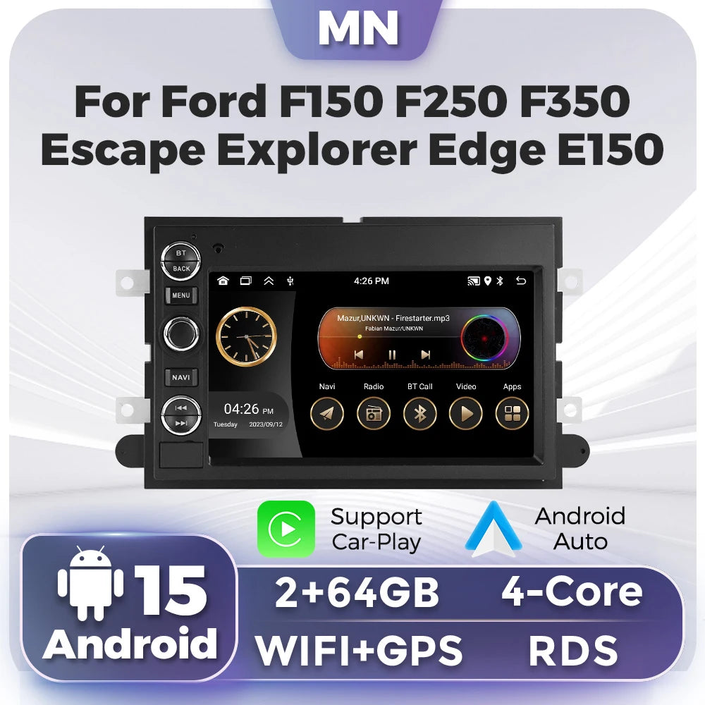7" Android 15 Car Radio for Ford F150 F250 F350 Fusion Mustang Explorer Edge Focus Carplay | AUTOKITSHOP
