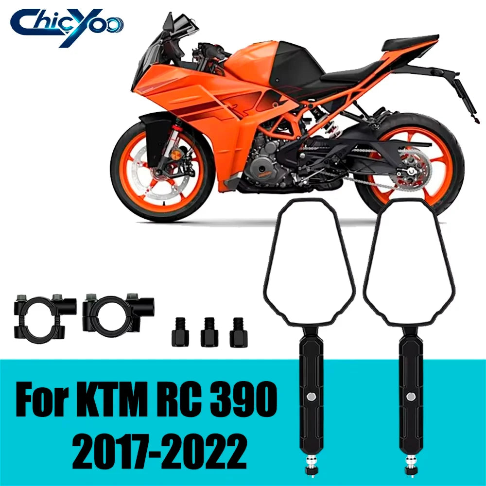 Motorcycle Rearview Mirrors Off Road Wide Side Mirror With Screw 360° Adjustable For KTM R