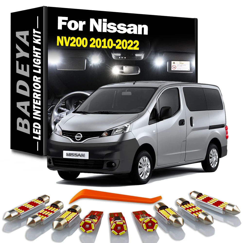 9-Piece LED Interior Light Kit for Nissan 2012-2016 - Canbus Error-Free Interior Bulbs