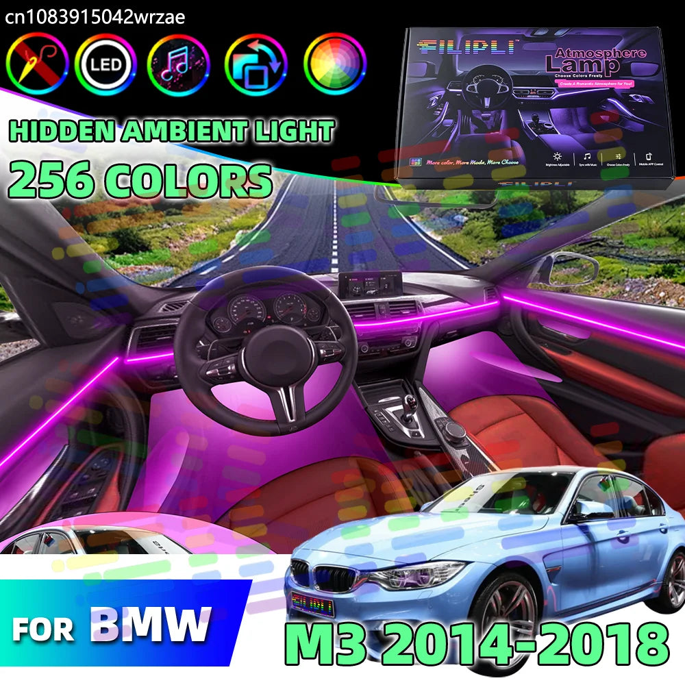 64 RGB - Ambient Light - for BMW F80 M3 - App Control - Car Interior Lighting | AUTOKITSHOP
