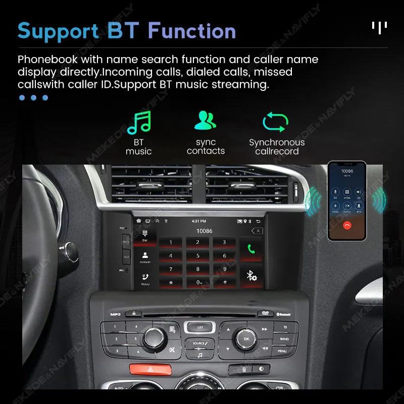 Wireless Carplay Auto 7'' Android 15 Car Radio For Citroen C4 C4L DS4 2011- 2016 Multimedi